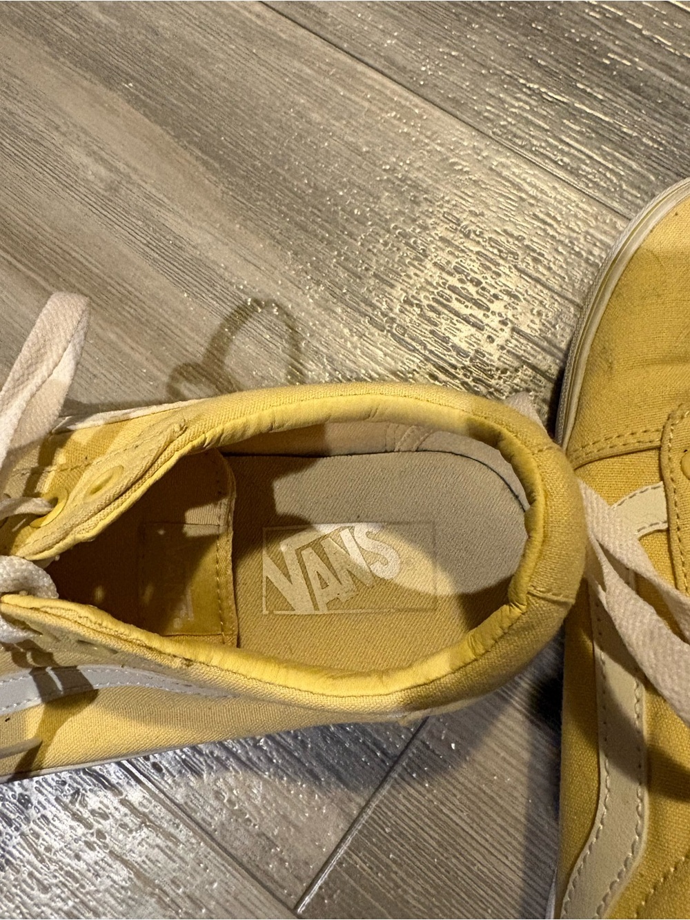 Vans Yellow and White Low-Top Canvas Sneakers